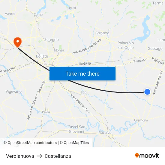 Verolanuova to Castellanza map
