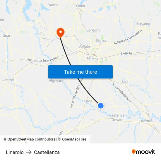Linarolo to Castellanza map