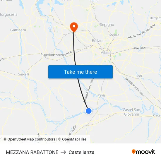 Mezzana Rabattone to Castellanza map