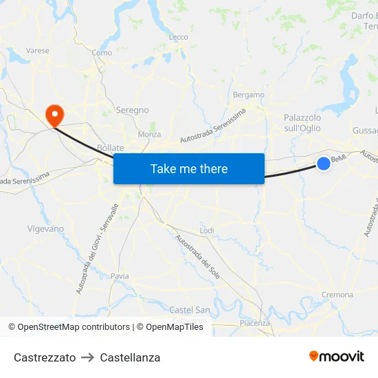 Castrezzato to Castellanza map