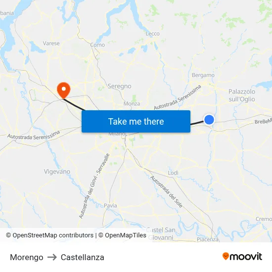 Morengo to Castellanza map