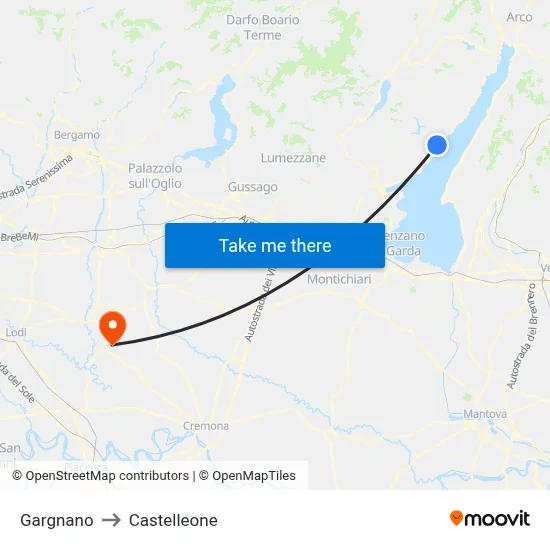 Gargnano to Castelleone map