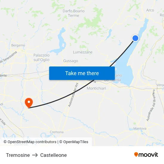 Tremosine to Castelleone map