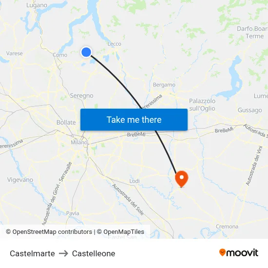 Castelmarte to Castelleone map