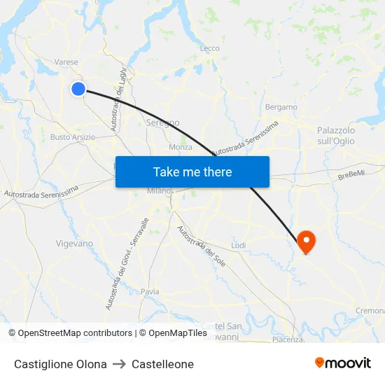Castiglione Olona to Castelleone map