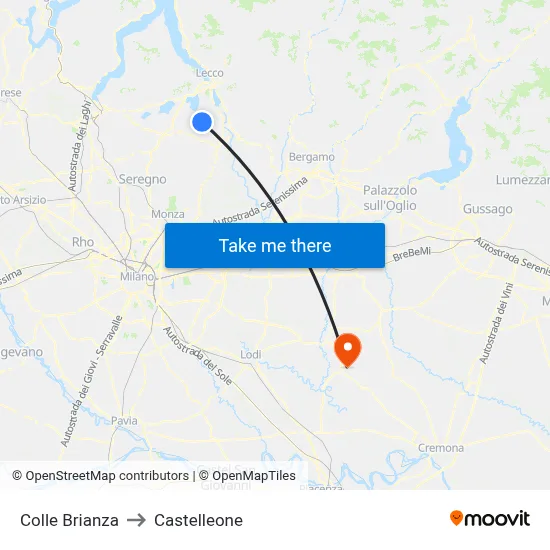 Colle Brianza to Castelleone map