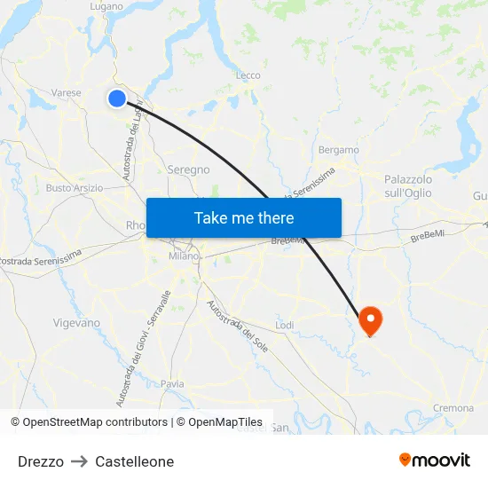 Drezzo to Castelleone map
