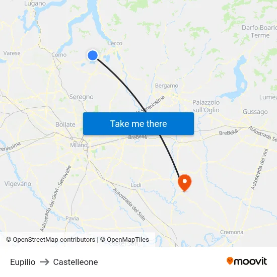 Eupilio to Castelleone map