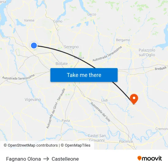 Fagnano Olona to Castelleone map