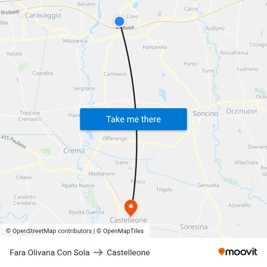 Fara Olivana Con Sola to Castelleone map