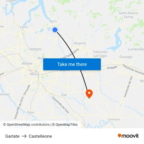Garlate to Castelleone map