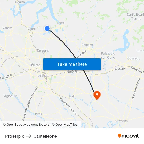 Proserpio to Castelleone map