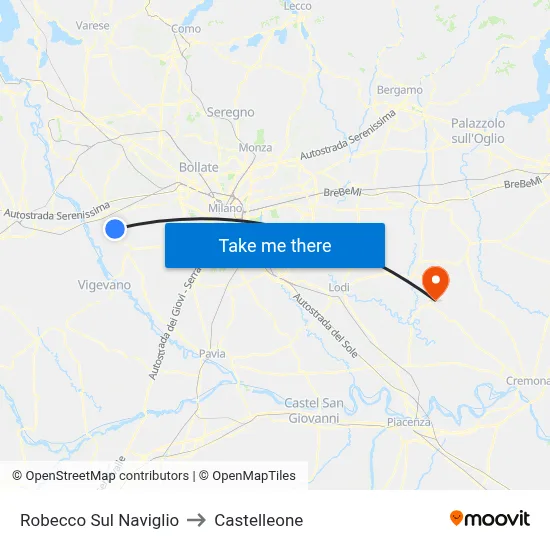 Robecco Sul Naviglio to Castelleone map