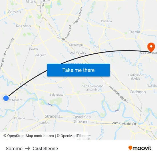 Sommo to Castelleone map