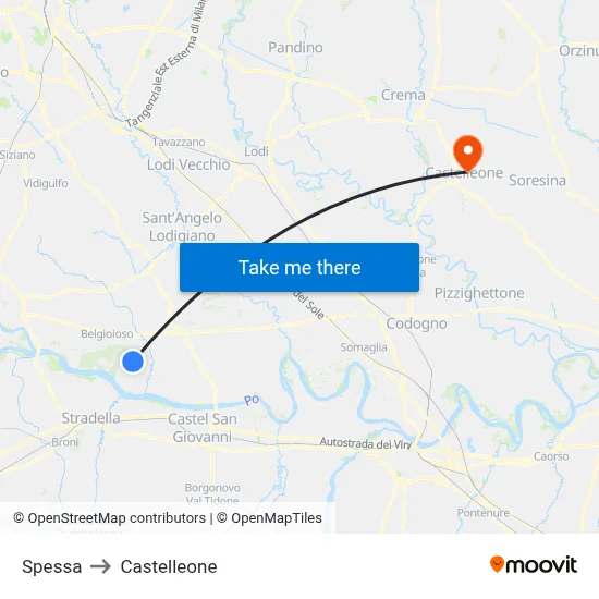 Spessa to Castelleone map