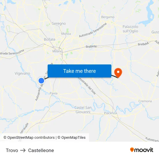 Trovo to Castelleone map