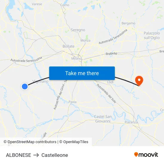 ALBONESE to Castelleone map