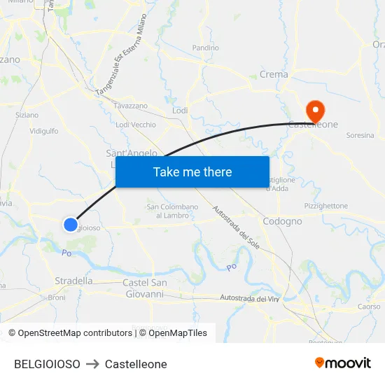 BELGIOIOSO to Castelleone map