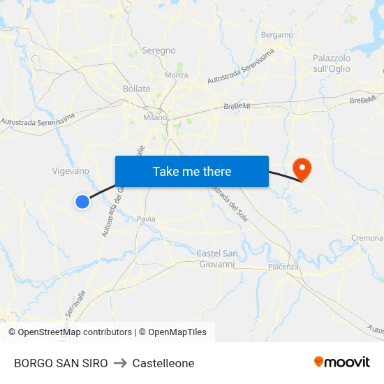 BORGO SAN SIRO to Castelleone map