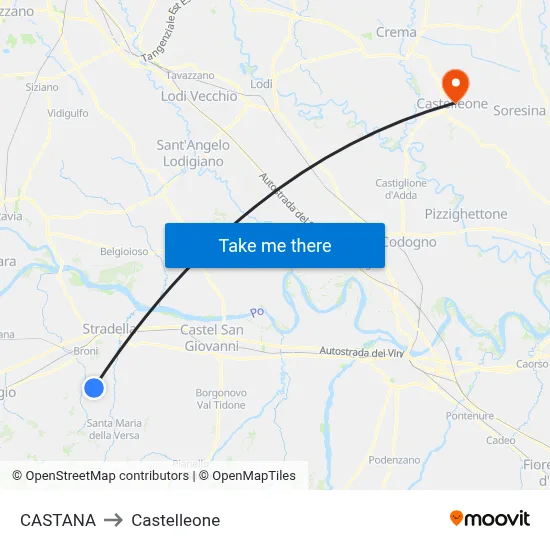 Castana to Castelleone map