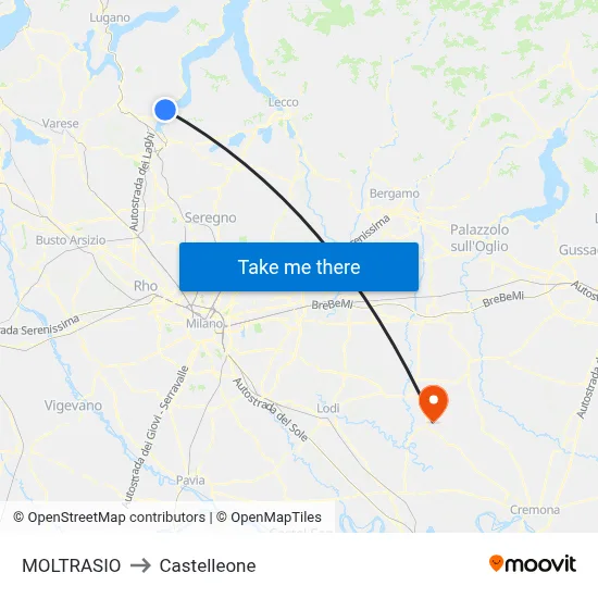 Moltrasio to Castelleone map