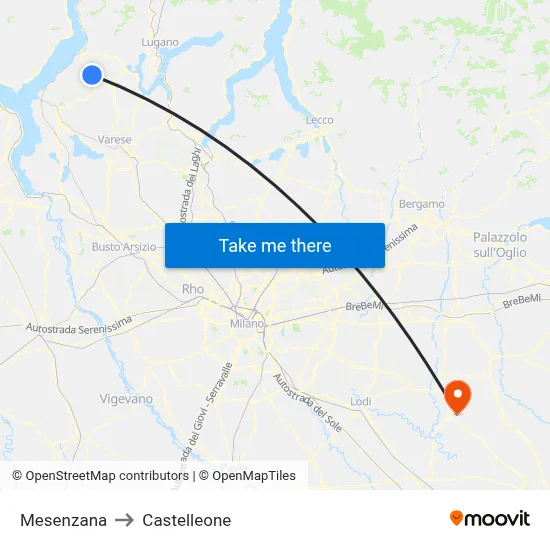 Mesenzana to Castelleone map