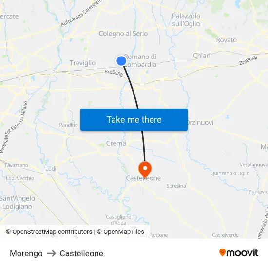 Morengo to Castelleone map