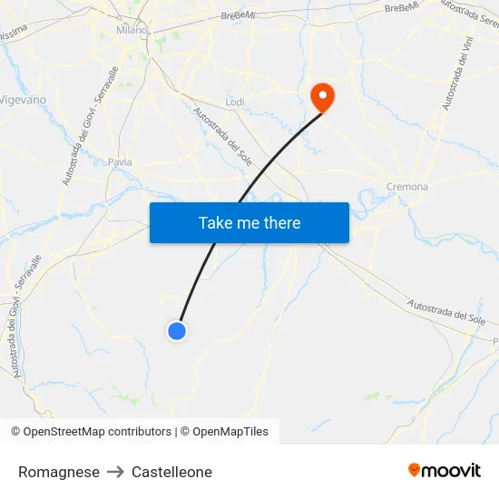 Romagnese to Castelleone map