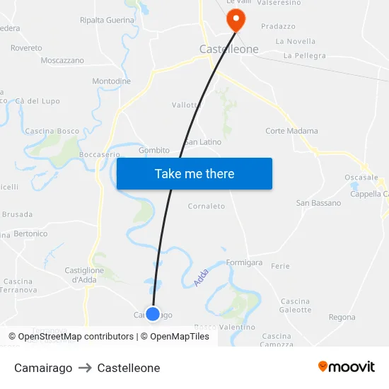 Camairago to Castelleone map