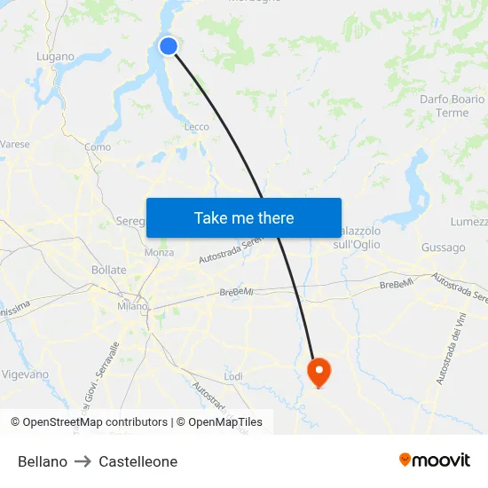 Bellano to Castelleone map