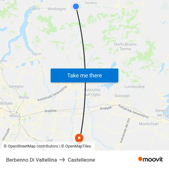 Berbenno Di Valtellina to Castelleone map