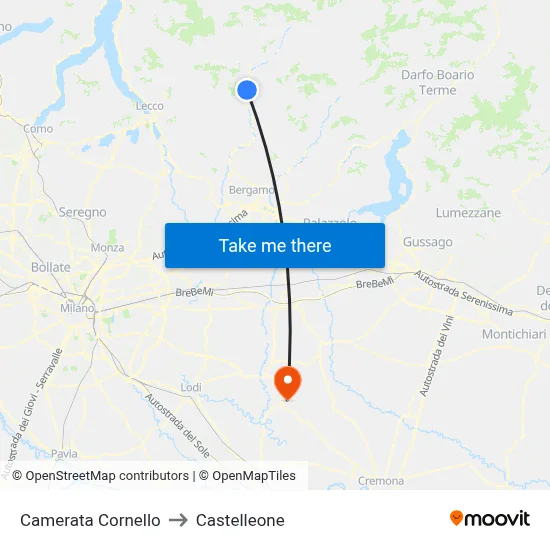 Camerata Cornello to Castelleone map