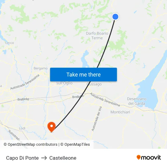 Capo Di Ponte to Castelleone map