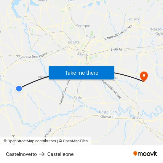 Castelnovetto to Castelleone map
