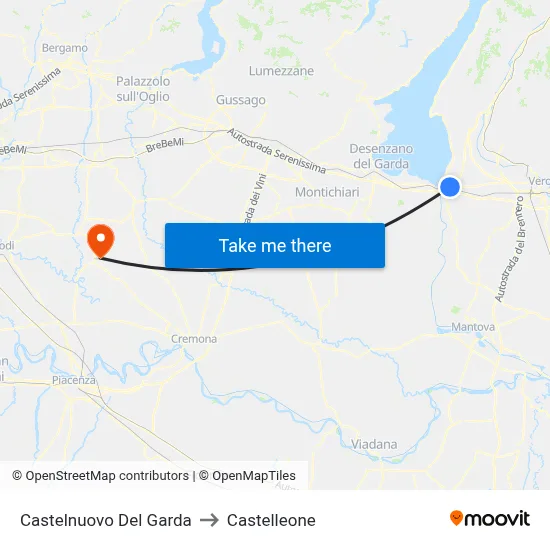 Castelnuovo Del Garda to Castelleone map