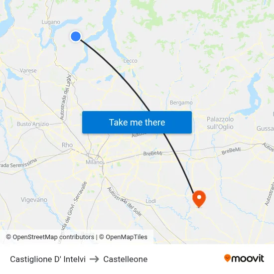 Castiglione d'Intelvi to Castelleone map