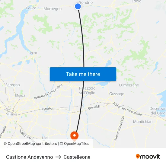 Castione Andevenno to Castelleone map