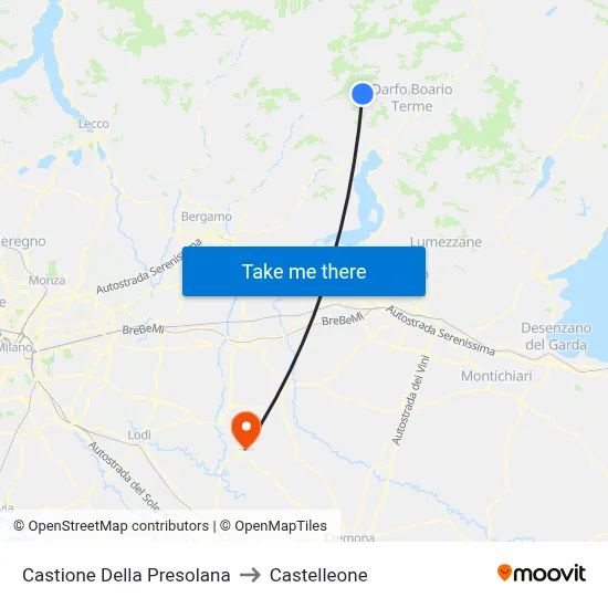 Castione Della Presolana to Castelleone map