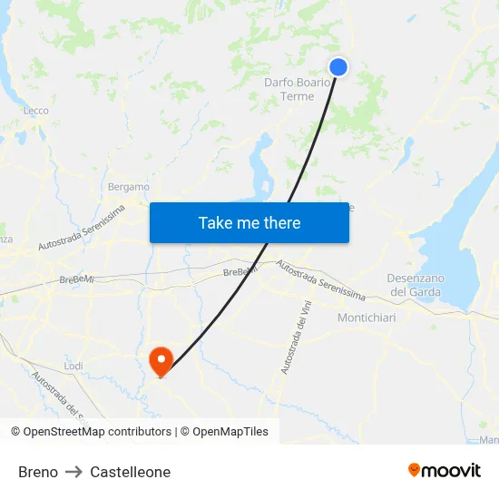 Breno to Castelleone map