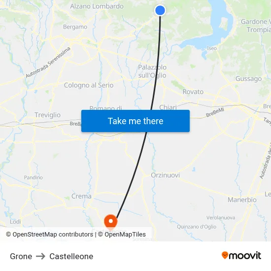 Grone to Castelleone map