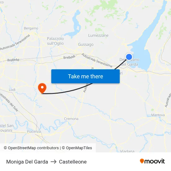 Moniga del Garda to Castelleone map