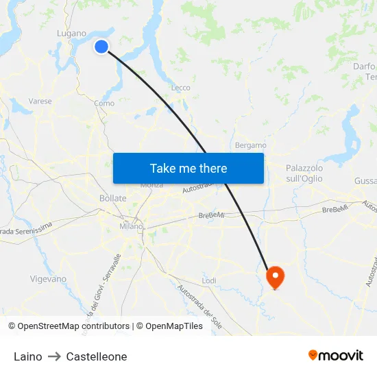 Laino to Castelleone map