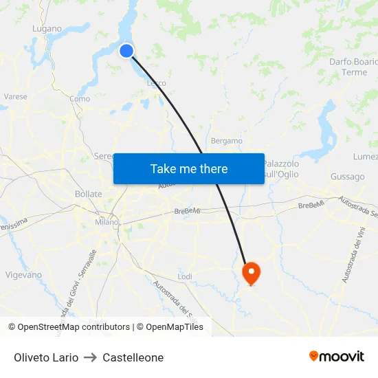 Oliveto Lario to Castelleone map