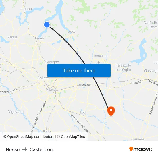Nesso to Castelleone map