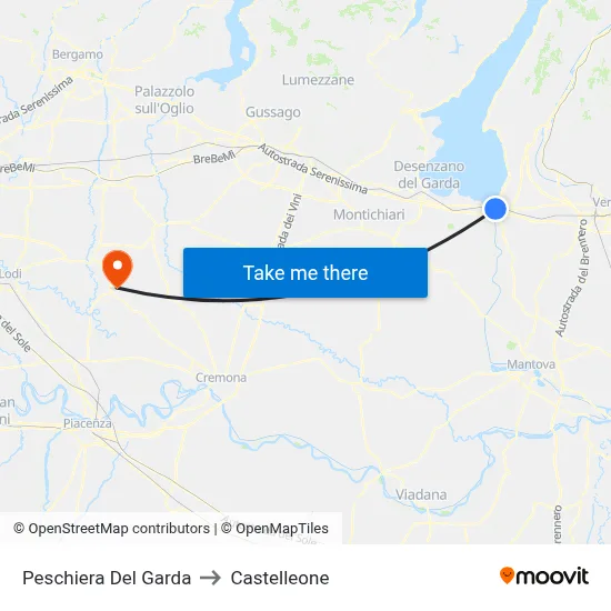 Peschiera Del Garda to Castelleone map