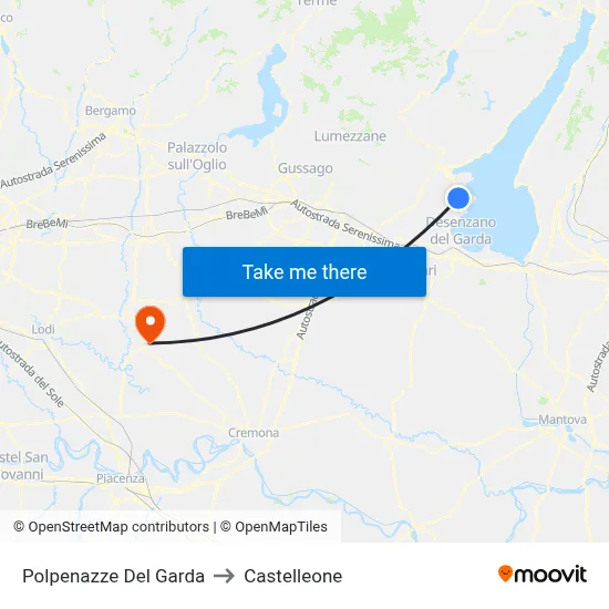 Polpenazze Del Garda to Castelleone map