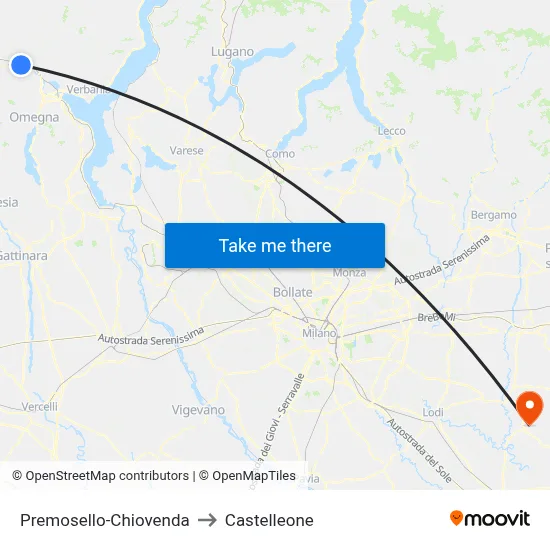 Premosello-Chiovenda to Castelleone map