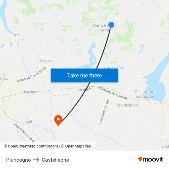 Piancogno to Castelleone map