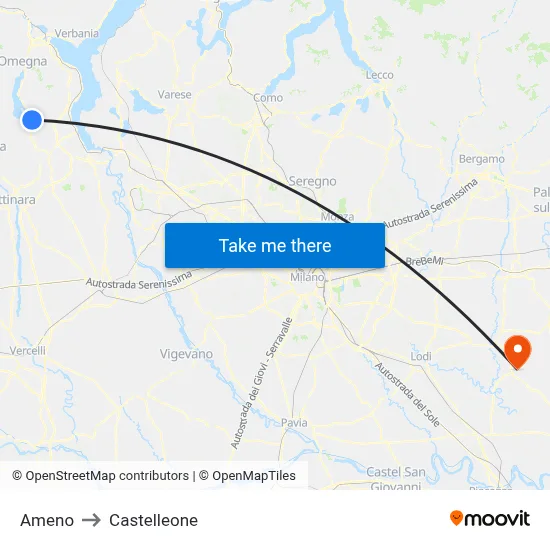 Ameno to Castelleone map