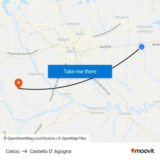 Soccer to Castello D' Agogna map